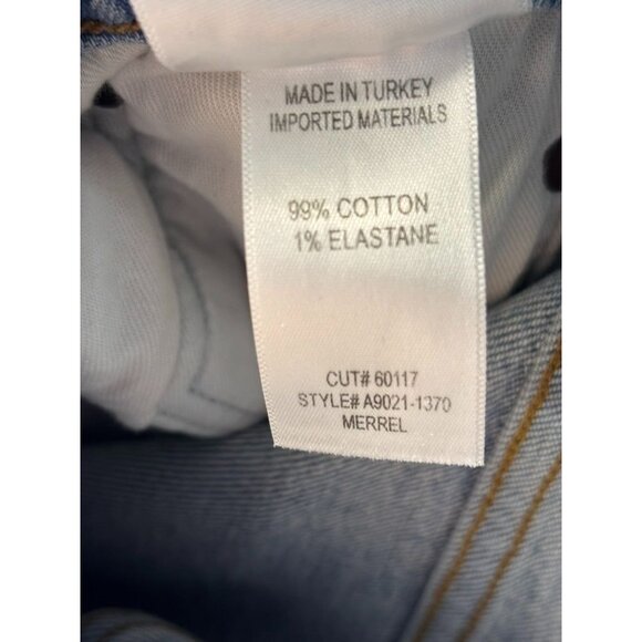 Agolde Merrel Womens Light Wash Distressed Frayed Hem High-Rise Jeans Size 30 - Picture 12 of 12